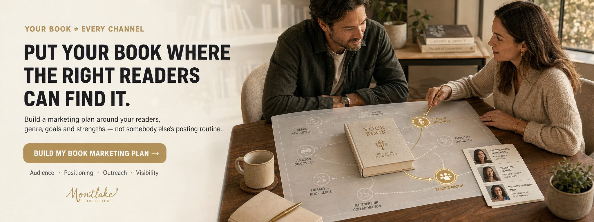 Put your book where the right readers can find it. Build my book marketing plan. Montlakepublishers